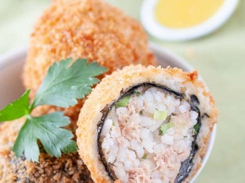 fried tuna rice balls