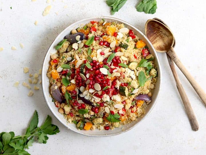 Moroccan Couscous with roasted vegetables landscape