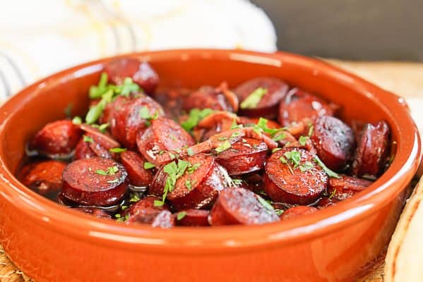 Chorizo Al Vino Tinto Recipe - Spanish Chorizo In Red Wine