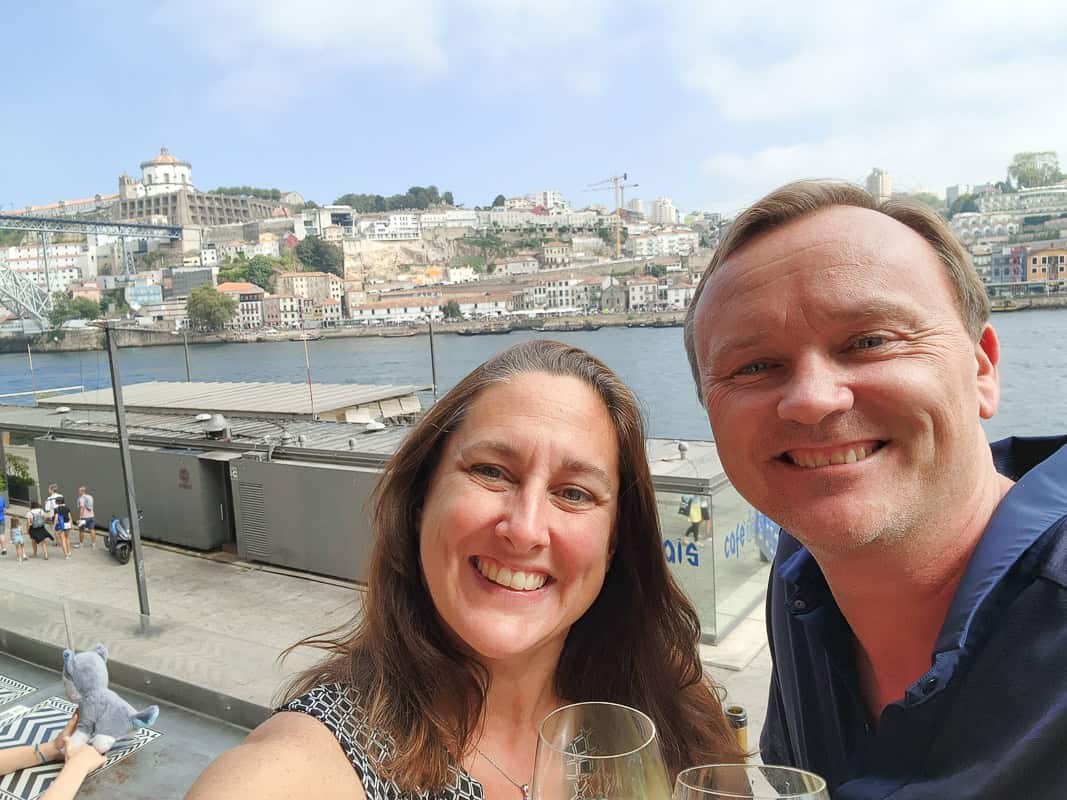 drinking wine in Portugal