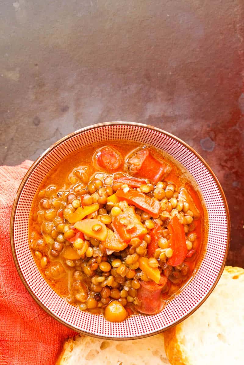 Hearty Spanish Chorizo and Lentil Stew