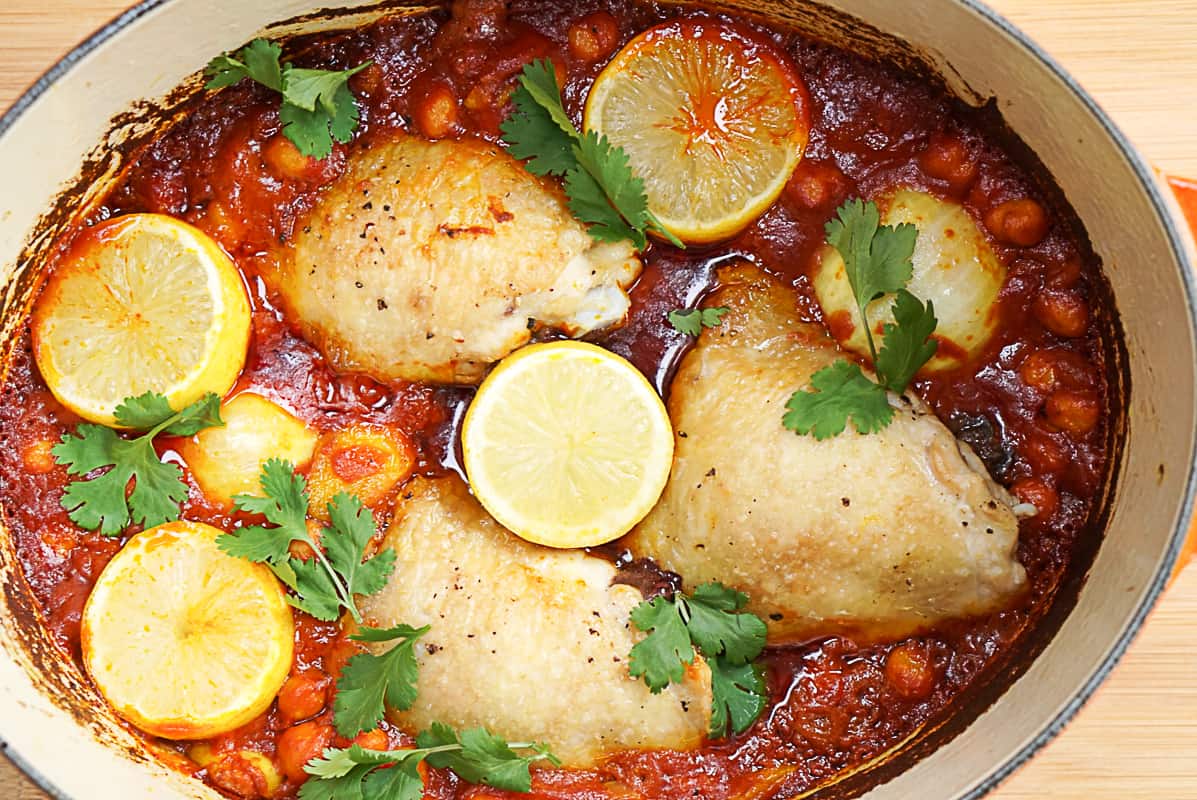 Moroccan chicken with chickpeas 