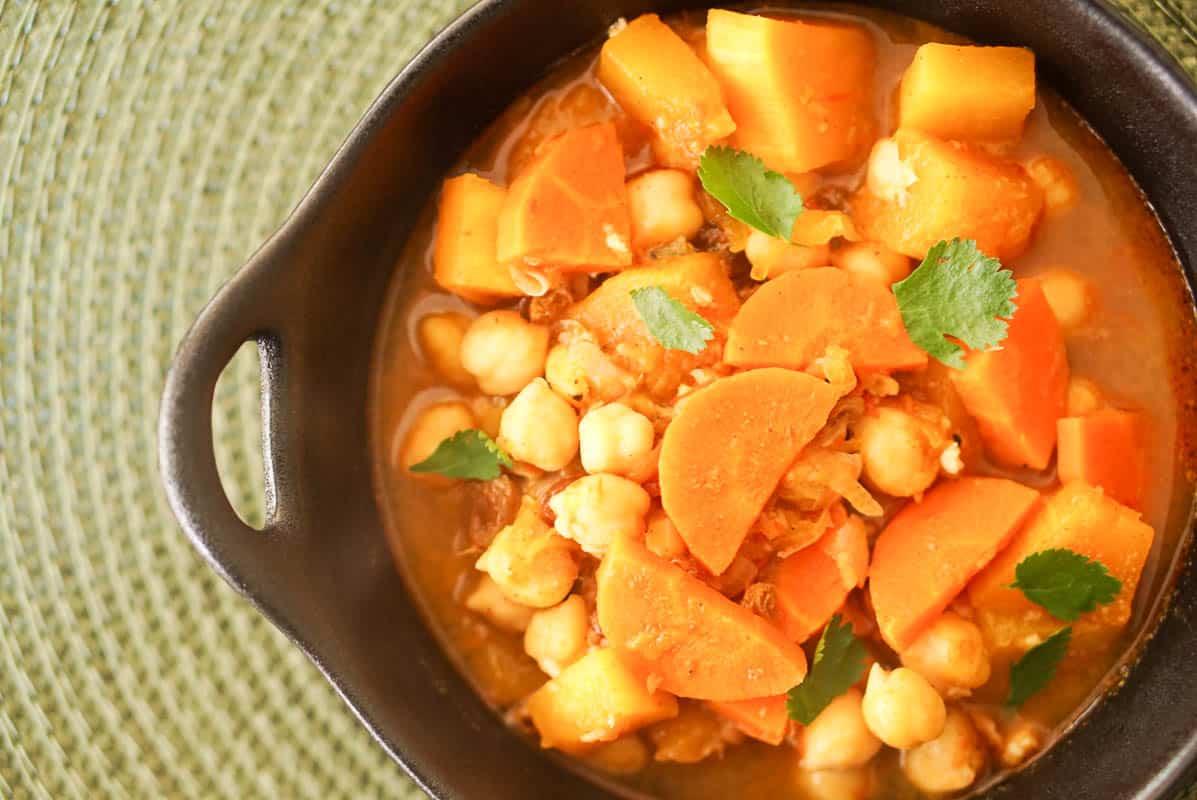 Moroccan Harissa Stew With Pumpkin And Chickpeas