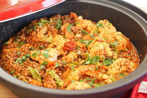 Flavorful Moroccan Lentil Tagine With Carrots And Cauliflower