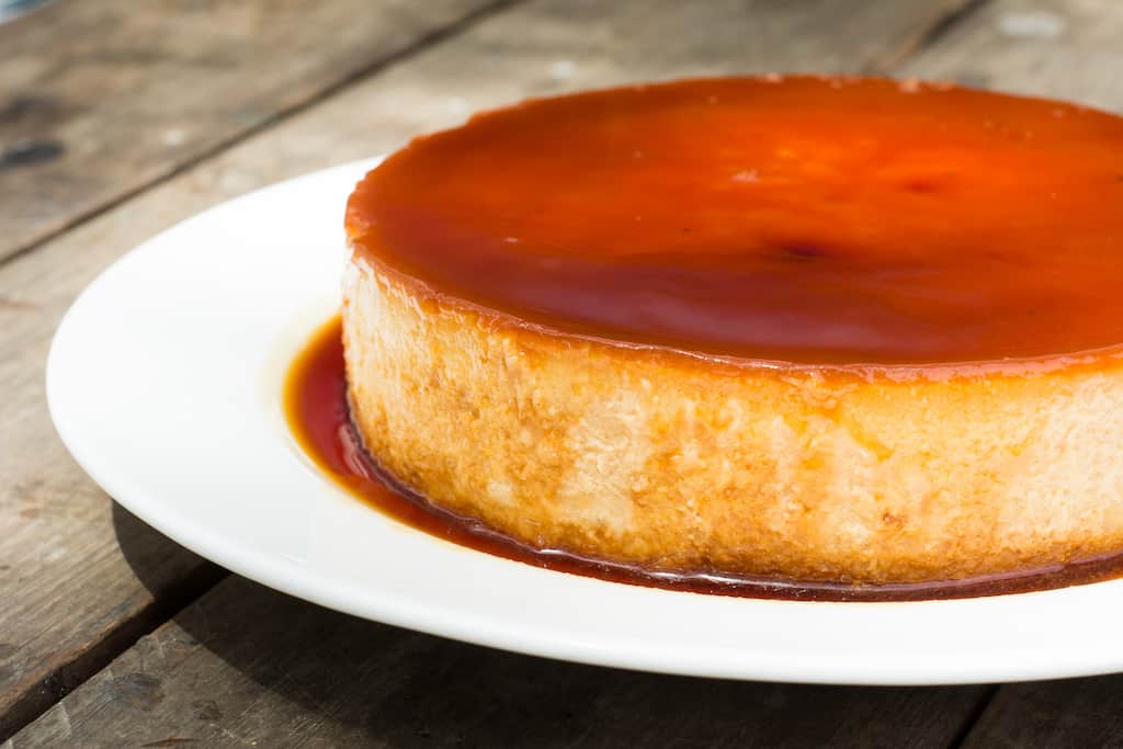 Traditional flan in the Dominican Republic
