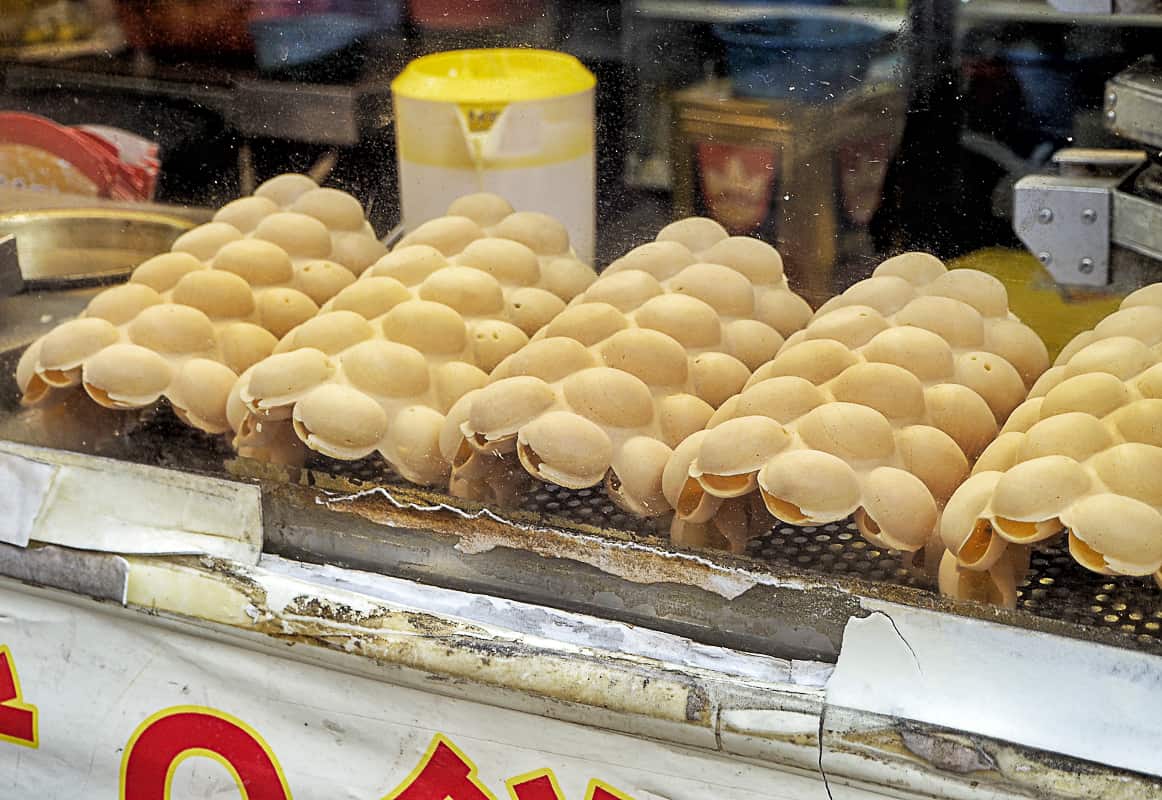 Gai Dan Jai also known as Hong Kong Egg Waffles in Hong Kong. 