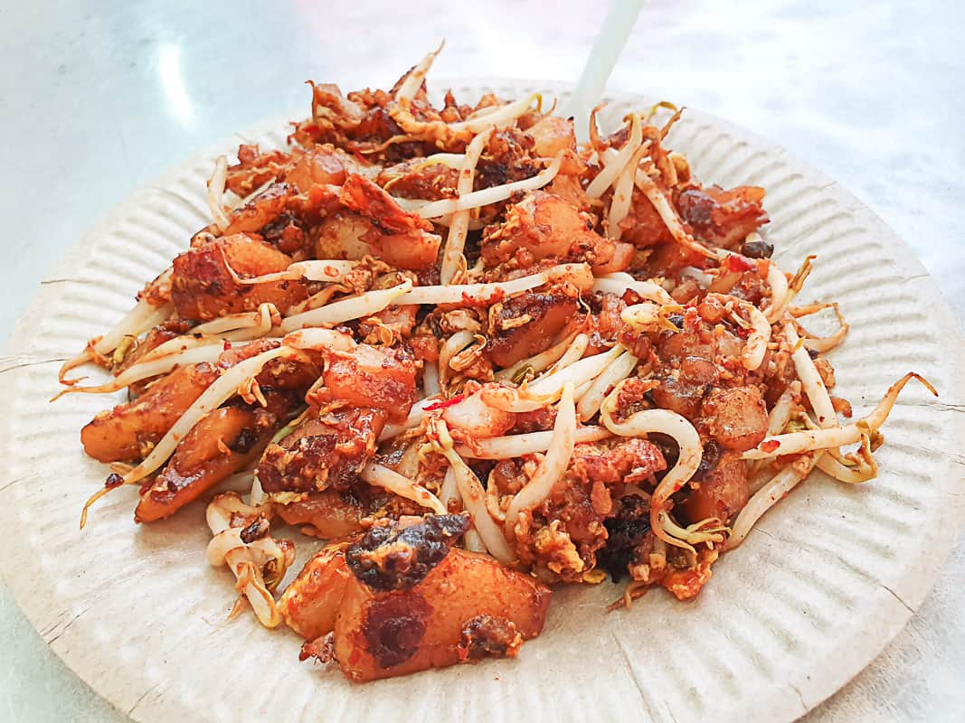 Eating Chai tow kway in Singapore