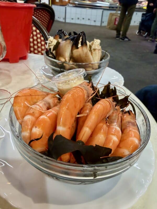 seafood in a market in Bordeaux France