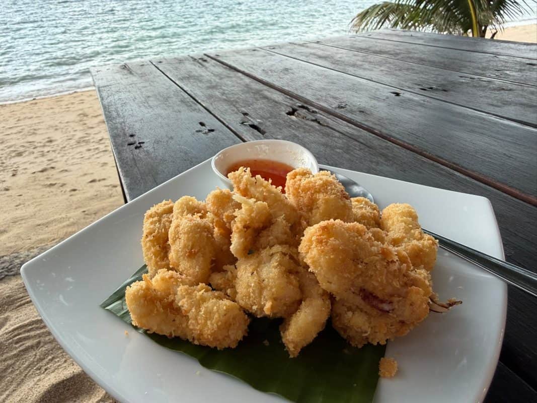 squid tempura at Jun Hom in Koh Samui