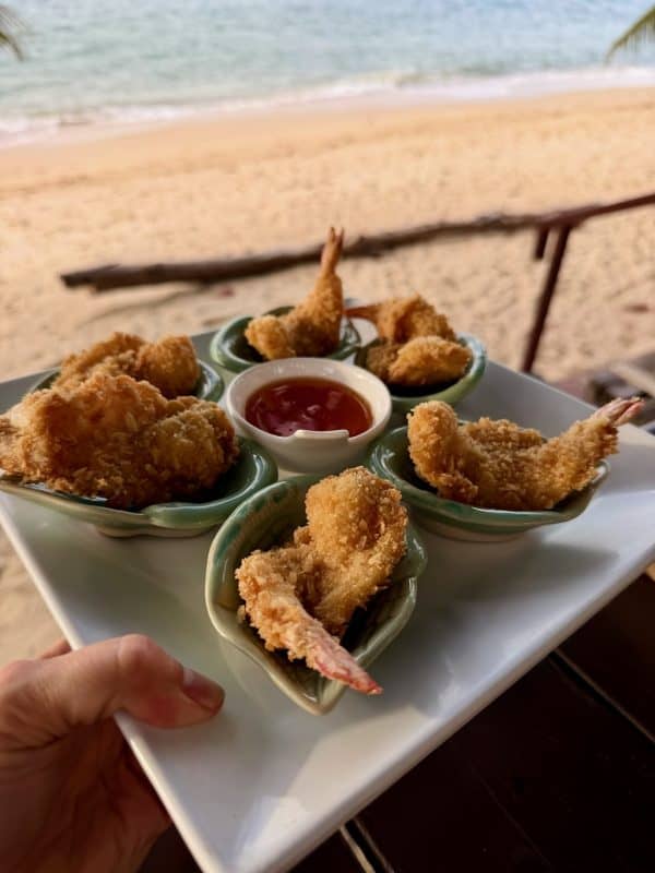 fried shrimp tempura at Jun Hom Seafood