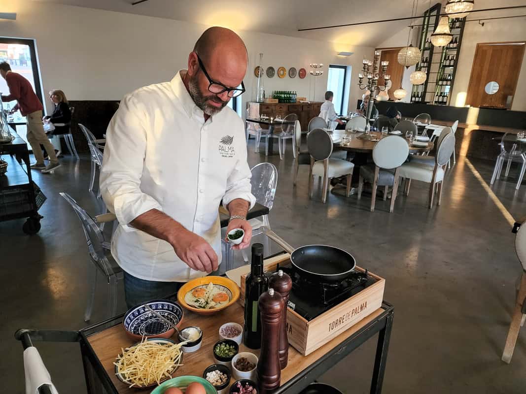 dining at Torre de Palma Hotel Alentejo