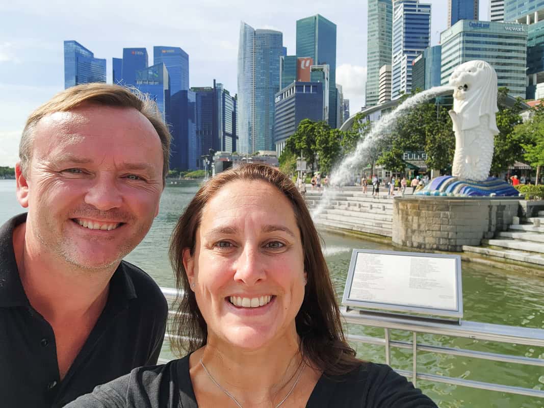 Visiting singapore at the Mer Lion
