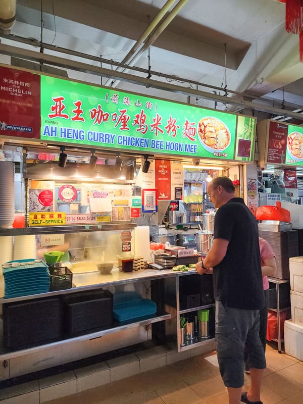Eating been hoon mee in Singapore