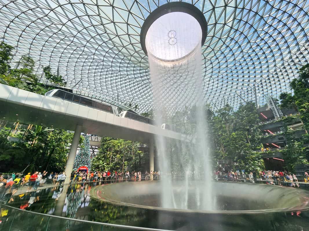 Singapore Changi Airport waterfall