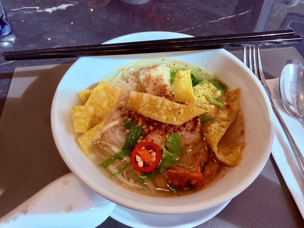 Asian noodle soup at Momo Cafe Bangkok